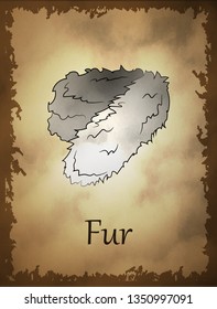 illustration of fur in cartoon style on retro background. Perfect for Board game design