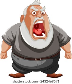 Illustration of a furious man screaming with rage