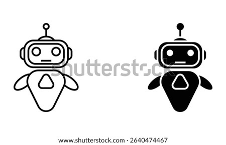 illustration of futuristic chat bot or robot technology icon vector