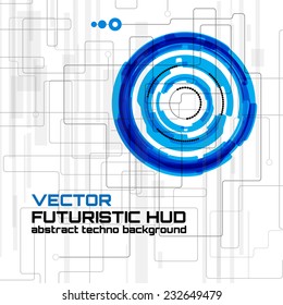 illustration of Futuristic interface background HUD, abstract technology,  techno circle, vector