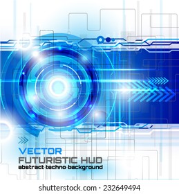 illustration of Futuristic interface background HUD, abstract technology,  techno circle, vector