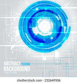 illustration of Futuristic interface background HUD, abstract technology,  techno circle, vector