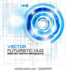 illustration of Futuristic interface background HUD, abstract technology,  techno circle, vector
