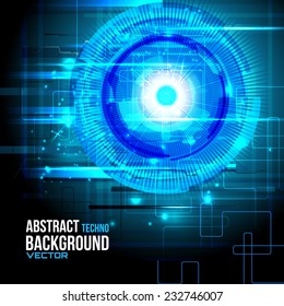 illustration of Futuristic interface background HUD, abstract technology,  techno circle, vector