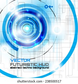 illustration of Futuristic interface background HUD, abstract technology,  techno circle, vector