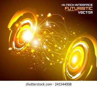 illustration of Futuristic interface background HUD,  vector