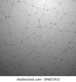Illustration of Futuristic Wireframe Vector Background. Polygonal Network Texture Template
