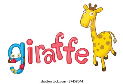 ilustración de g para giraffe