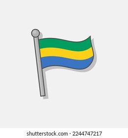 Ilustración de la plantilla de la bandera de Gabón