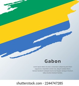 Illustration of Gabon flag Template
