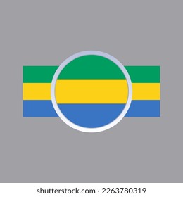 Illustration of Gabon flag Template