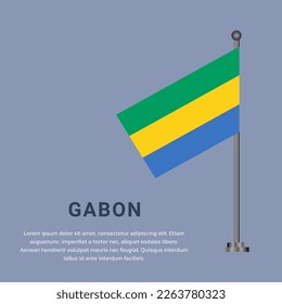 Illustration of Gabon flag Template