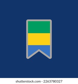 Illustration of Gabon flag Template
