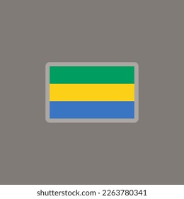 Illustration of Gabon flag Template