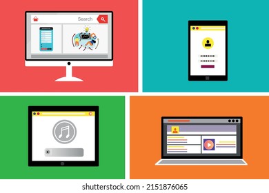 
illustration of gadgets, phone, laptop, computer
