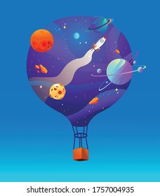 illustration of galaxy and planet 