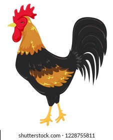 Illustration of a Gallic Rooster as National Symbol of France