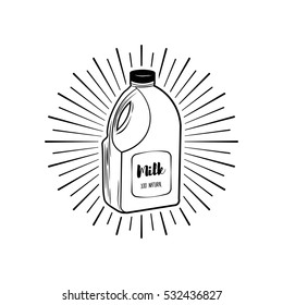 Illustration with gallon of milk 