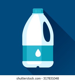 Illustration with gallon of milk in flat design style.