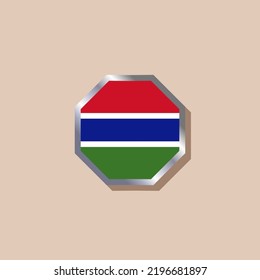 Illustration of Gambia flag Template