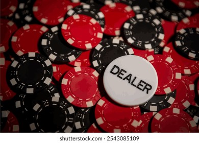 Illustration of gambling chips. Casino concept. Poker.