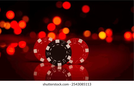 Illustration of gambling chips. Casino concept. Poker.
