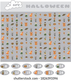 Illustration for the game of attention on Halloween for kids