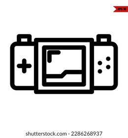 illustration of game boy line icon 