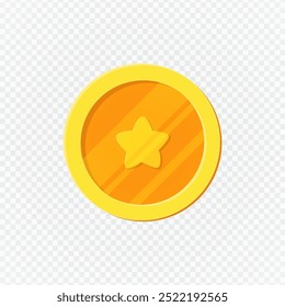 illustration of game coin icon cartoon style element design decoration.game coin with star flat design