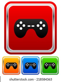 Illustration of game controllers, remotes. Pc, console gaming