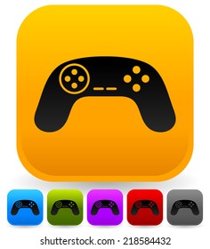 Illustration of game controllers, remotes. Pc, console gaming