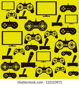 illustration of game controls, Video games Silhouettes, vector illustration