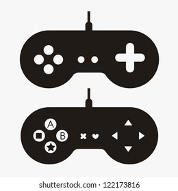 illustration of game controls, Video games Silhouettes, vector illustration