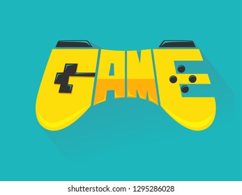 Illustration of a Game Lettering Forming a Video Game Console Emulator