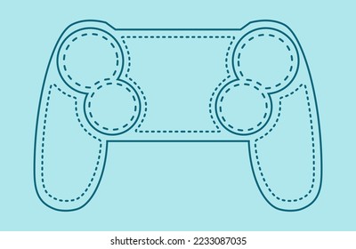 Illustration of game pad. Created with lines and dots.