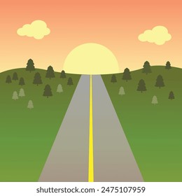 The Illustration of Game Racing Area Background