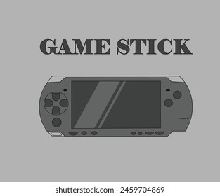 Illustration game stick monocrome concept