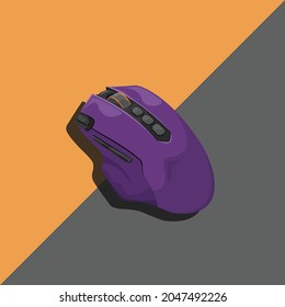 Illustration of Gaming Mouse with Flat Design Style Vector