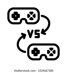 illustration of a gaming vector icon. button to fight between players. editable color. outline style.