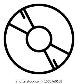 illustration of a gaming vector icon. CD tapes to play battle history. editable color. outline style.