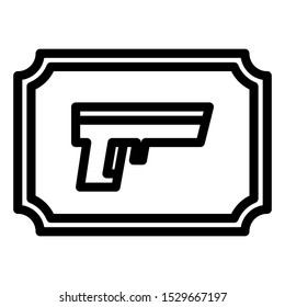 illustration of a gaming vector icon. New pistol coupon bonuses for players. editable color. outline style.