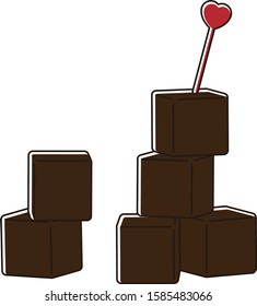 Illustration of ganache:chocolate made with a high cream content