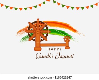 Illustration Of Gandhi Jayanti Background.