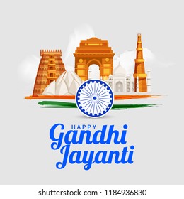 Illustration Of Gandhi Jayanti Background.