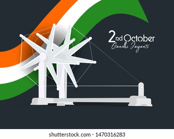  illustration of Gandhi Jayanti background.2nd October