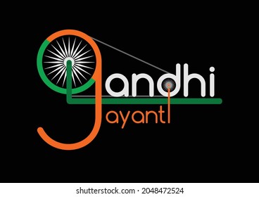 Illustration of Gandhi Jayanti concept