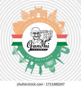 illustration of Gandhi Jayanti creative