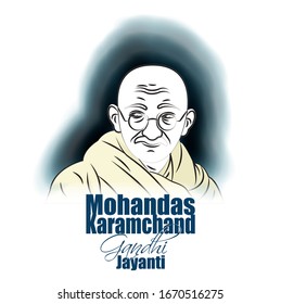 illustration for Gandhi jayanti, great Indian freedom fighter 