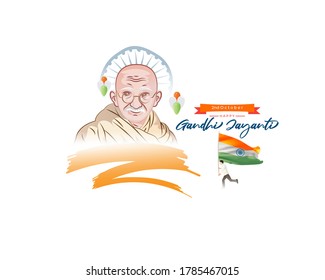 illustration for Gandhi jayanti, great Indian freedom fighter 