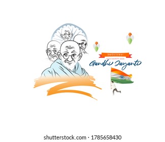 illustration for Gandhi jayanti, great Indian freedom fighter 